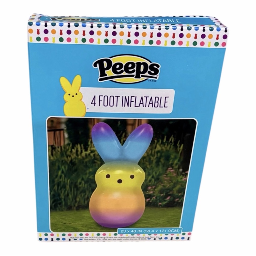 Peeps Rainbow Inflatable Bunny 4 Foot